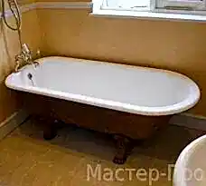 установка чугунной ванны